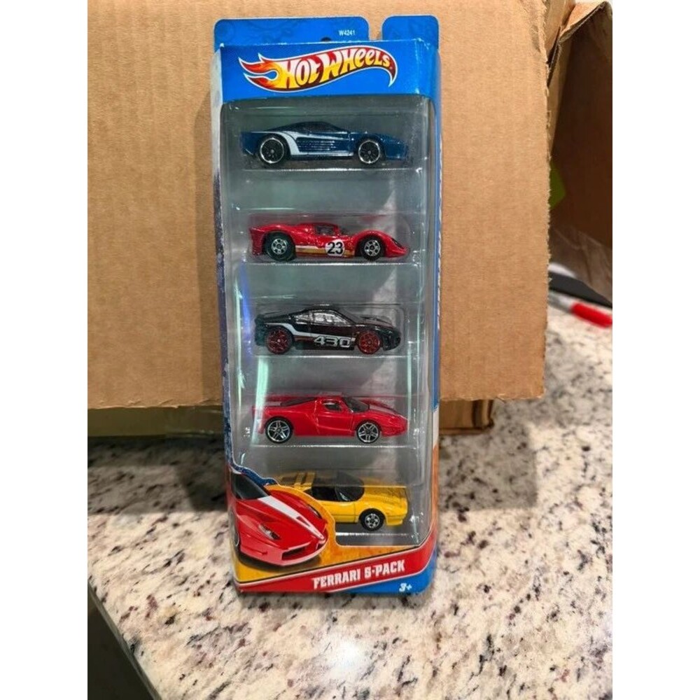 Rare Vintage 2010 Hot Wheels Ferrari 5-Pack (Factory Sealed)